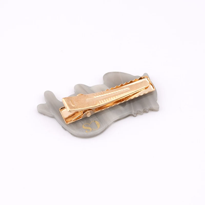 Barrette Chat Gris