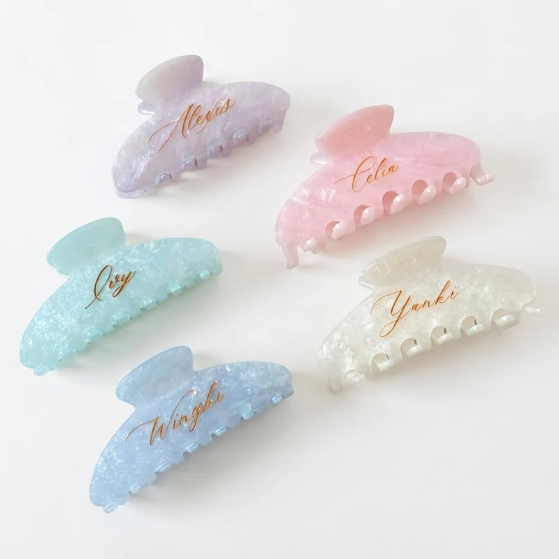 Engraved Name Claw Clip