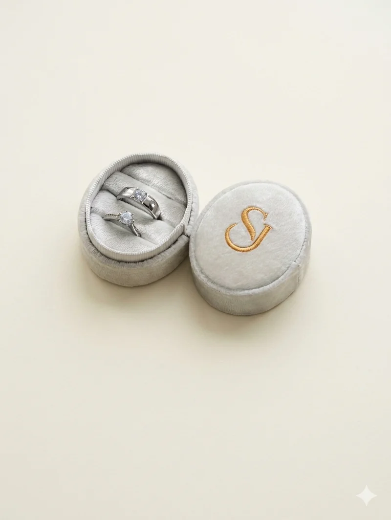 Forever Initial Velvet Ring Box