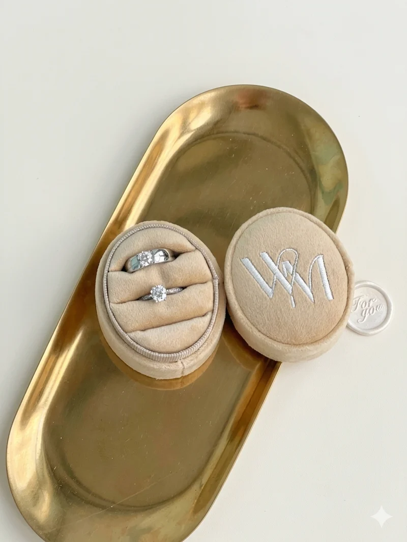 Forever Initial Velvet Ring Box