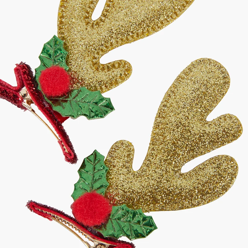 Set de 2 barrettes cornes Noël
