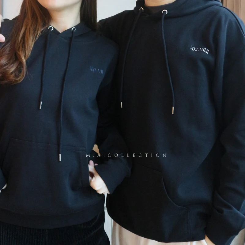 定制刺繡couple hoodies