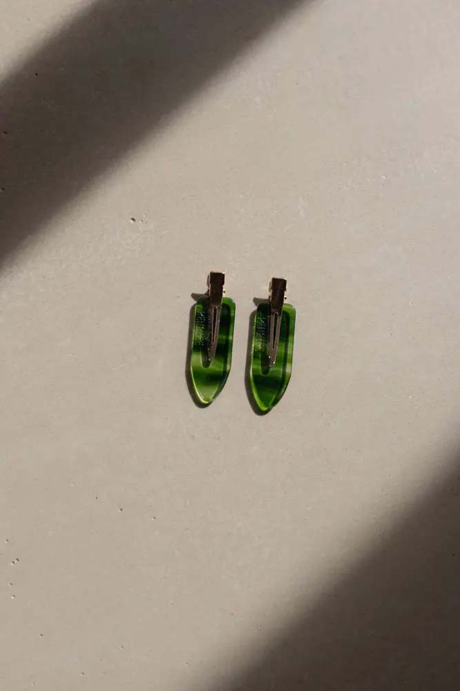 Barrettes Emeraude (Paire)