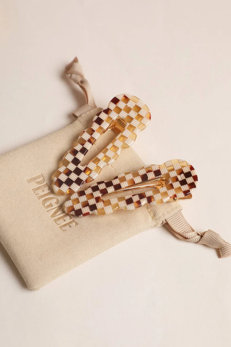 Barrettes Signature - Damier (Paire)