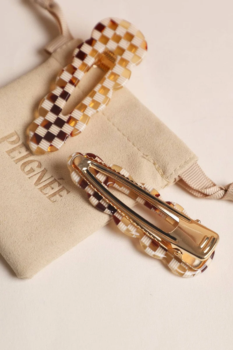 Barrettes Signature - Damier (Paire)