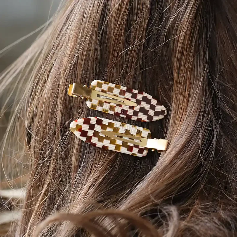 Barrettes Damier (Paire)