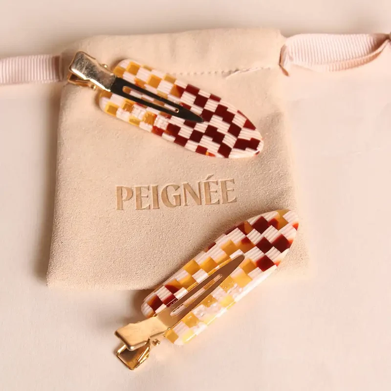 Barrettes Damier (Paire)