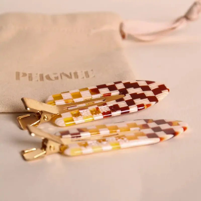 Barrettes Damier (Paire)