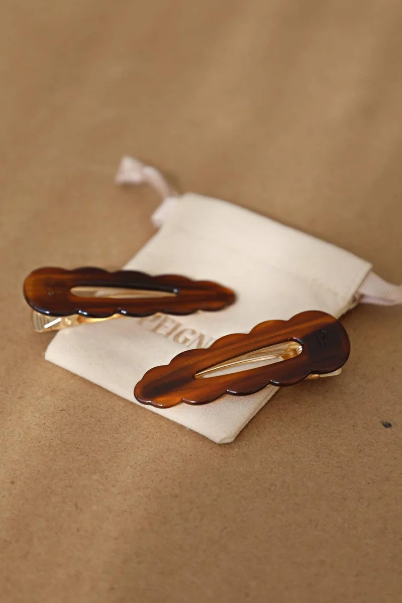 Barrettes Signature - Ebène ( paire )