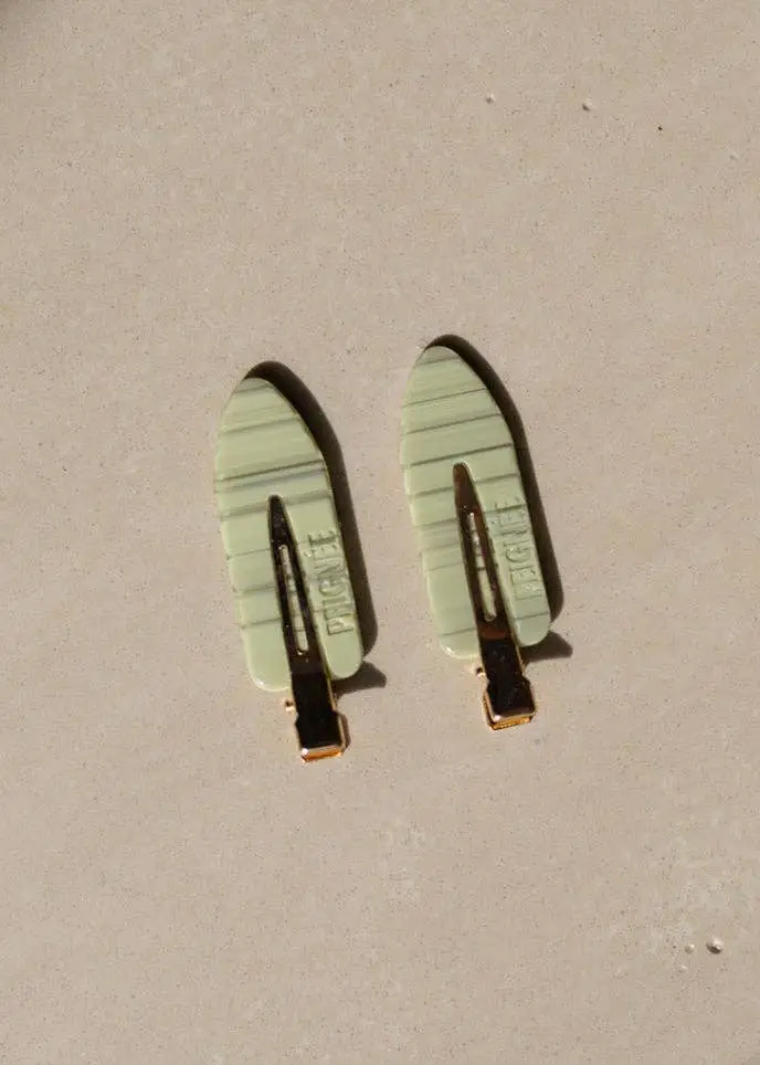 Barrettes Sauge (paire)