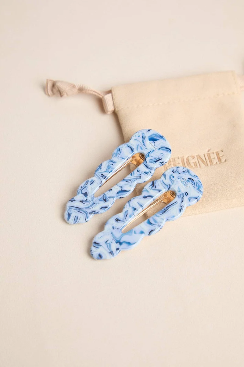 Barrettes Signature - Blue Mirage (Paire)