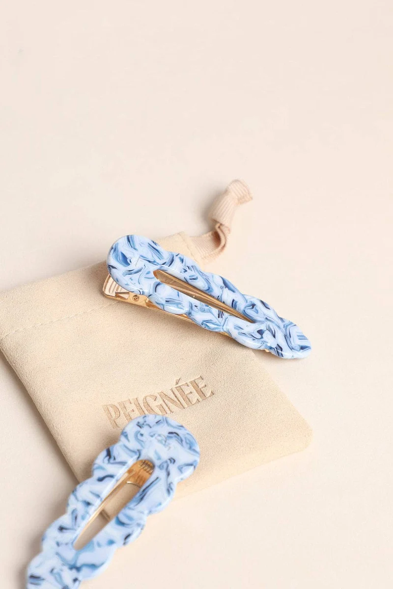 Barrettes Signature - Blue Mirage (Paire)