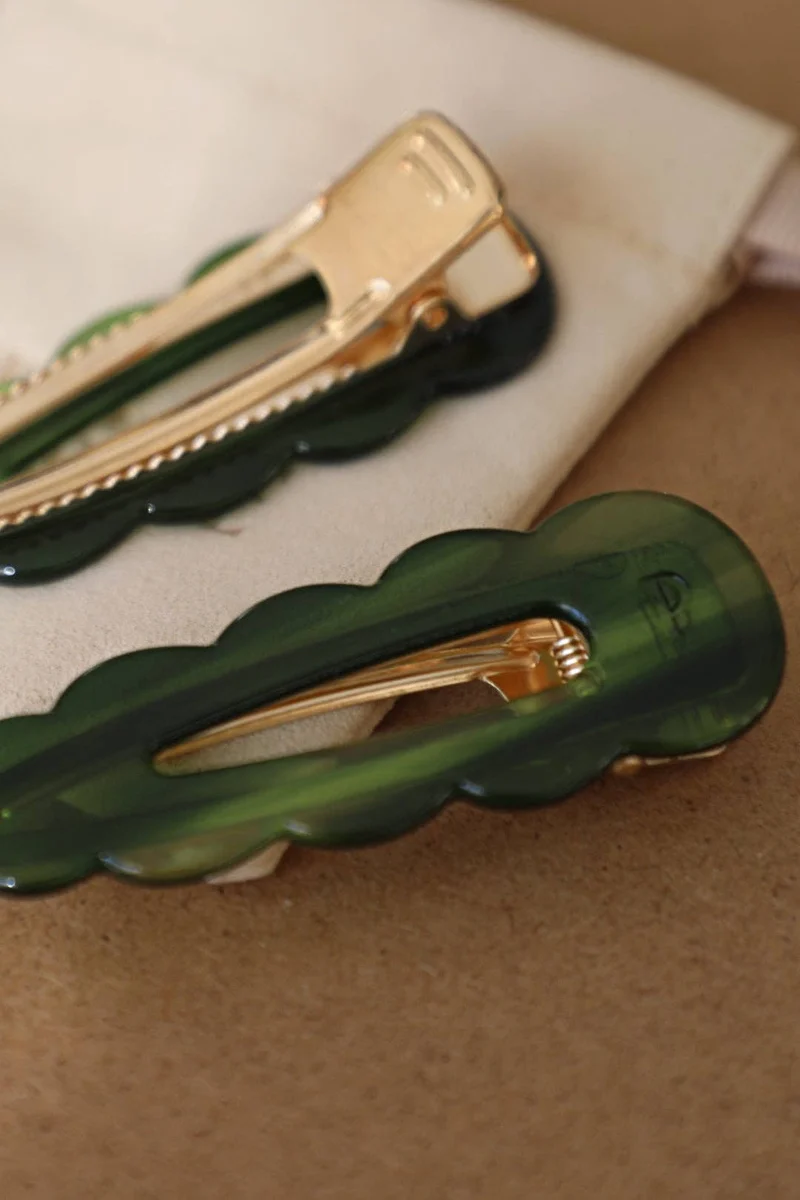 Barrettes Signature - Emeraude (Paire)