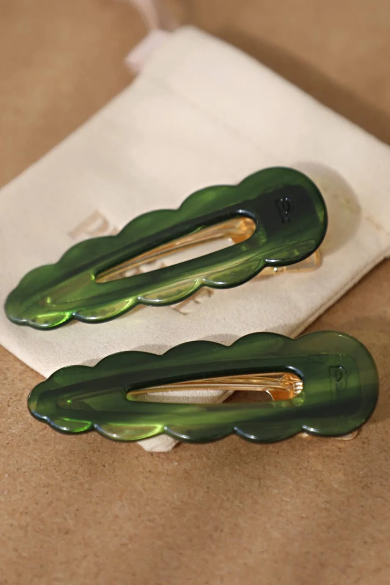 Barrettes Signature - Emeraude (Paire)