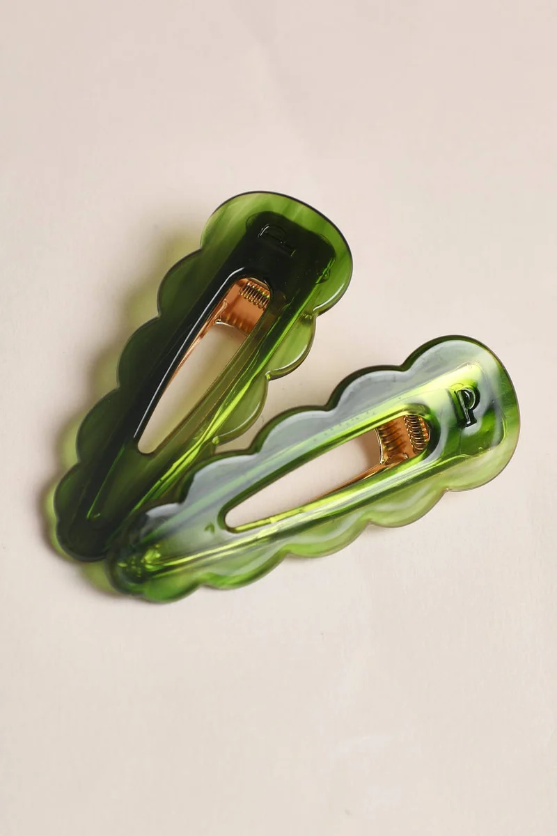 Barrettes Signature - Emeraude (Paire)