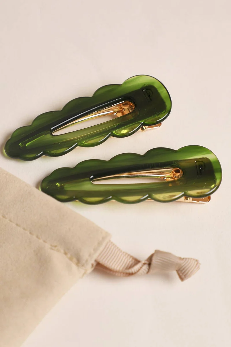 Barrettes Signature - Emeraude (Paire)