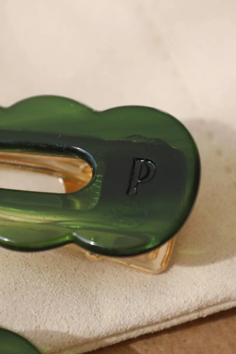 Barrettes Signature - Emeraude (Paire)