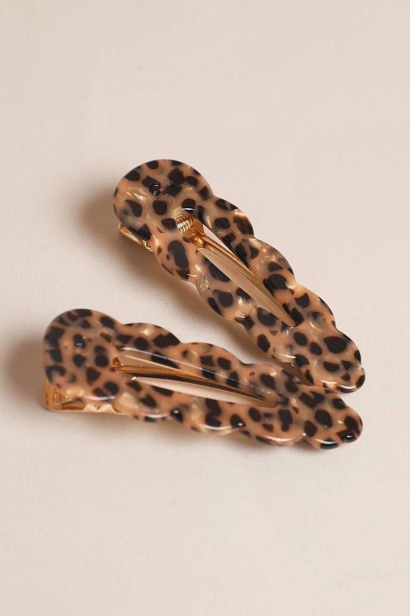 Barrettes Signature - Leopard (Paire)