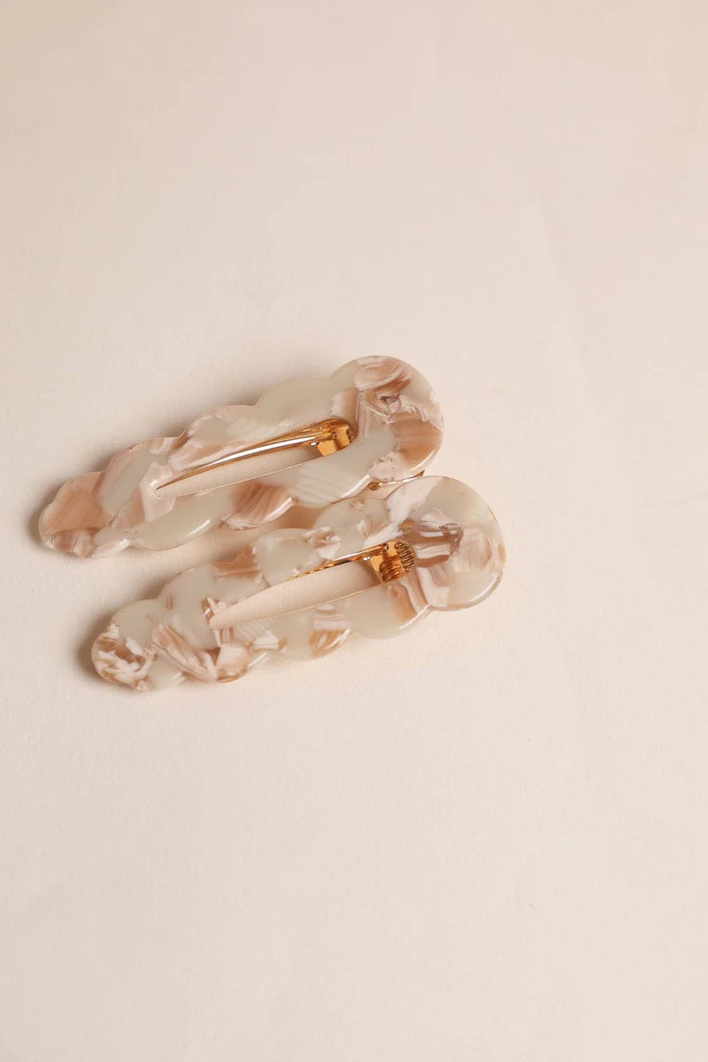 Barrettes Signature - Nougat (paire)