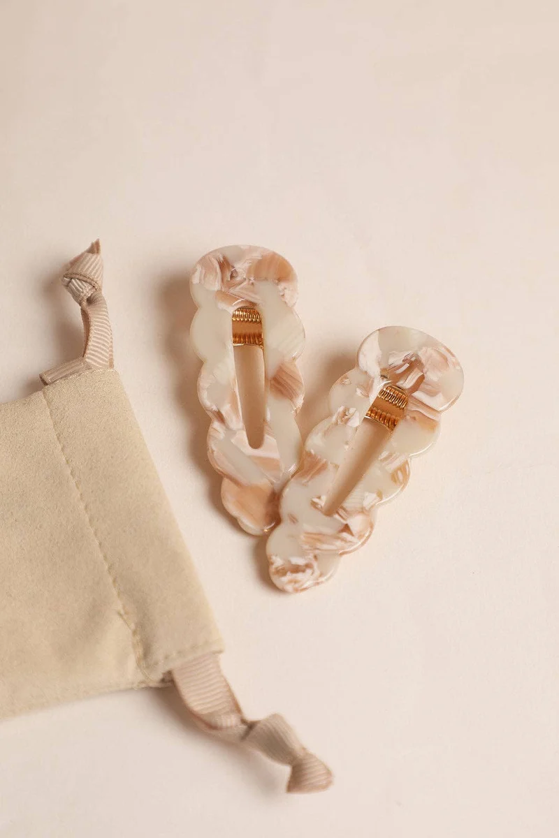 Barrettes Signature - Nougat (paire)