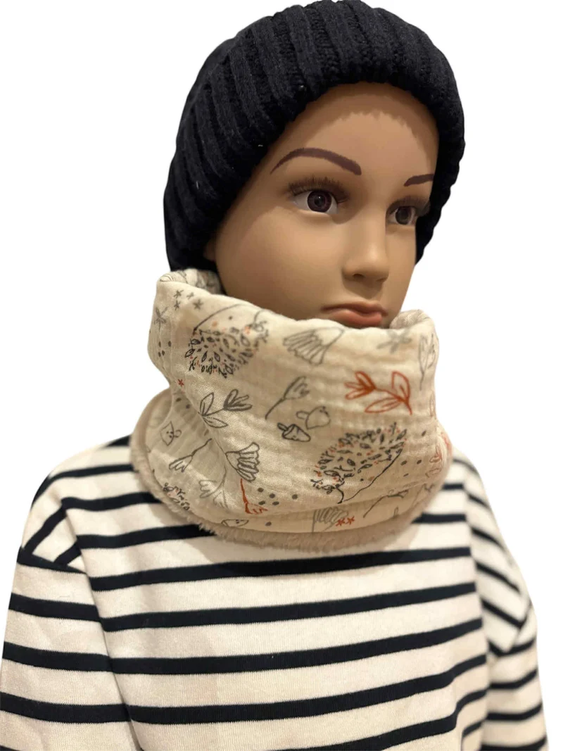 Snood 18mois/36 mois "Hérisson d'hiver"