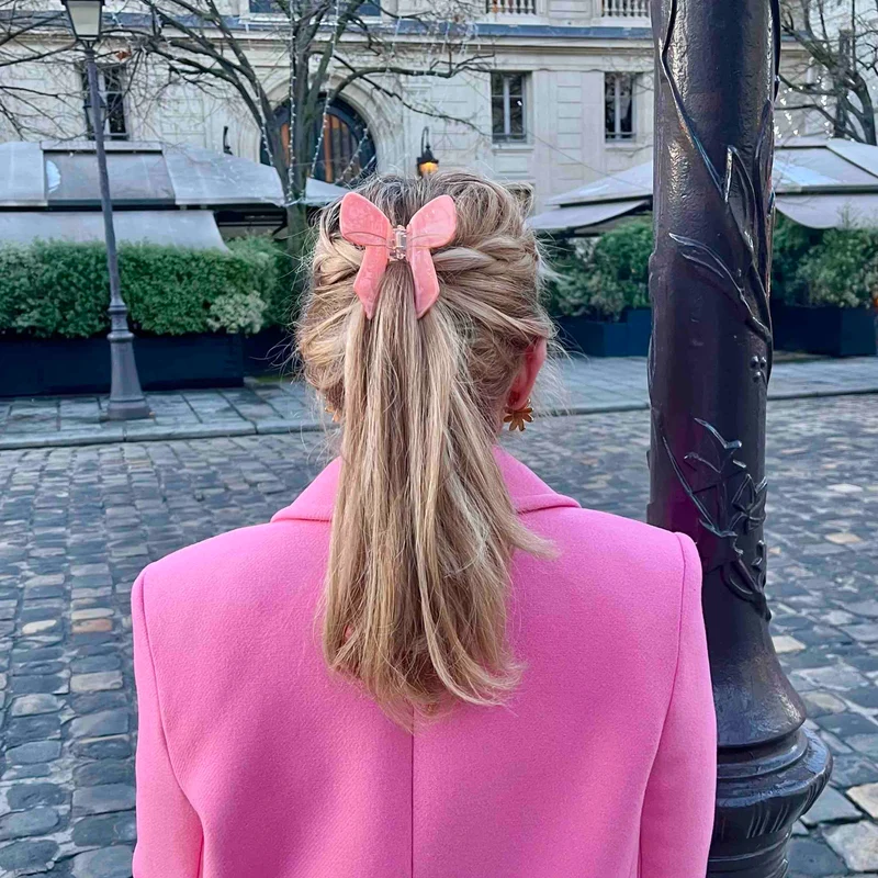 Pince à cheveux Noeud Rose