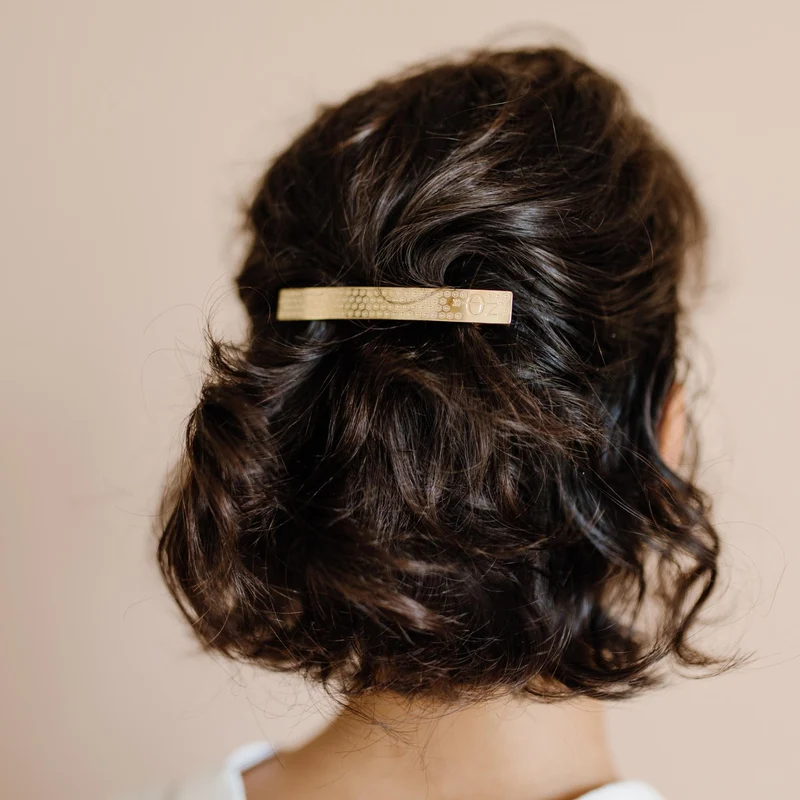 Barrette Esther - dorée avec décor