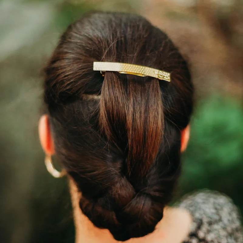Barrette Esther - dorée avec décor