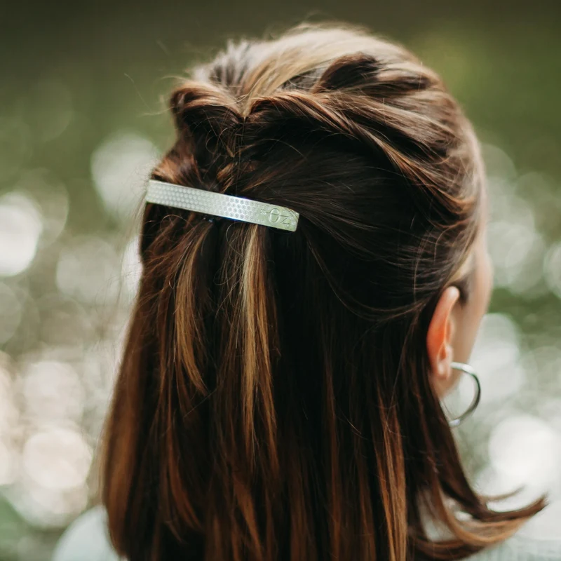 Barrette Esther - argentée avec décor