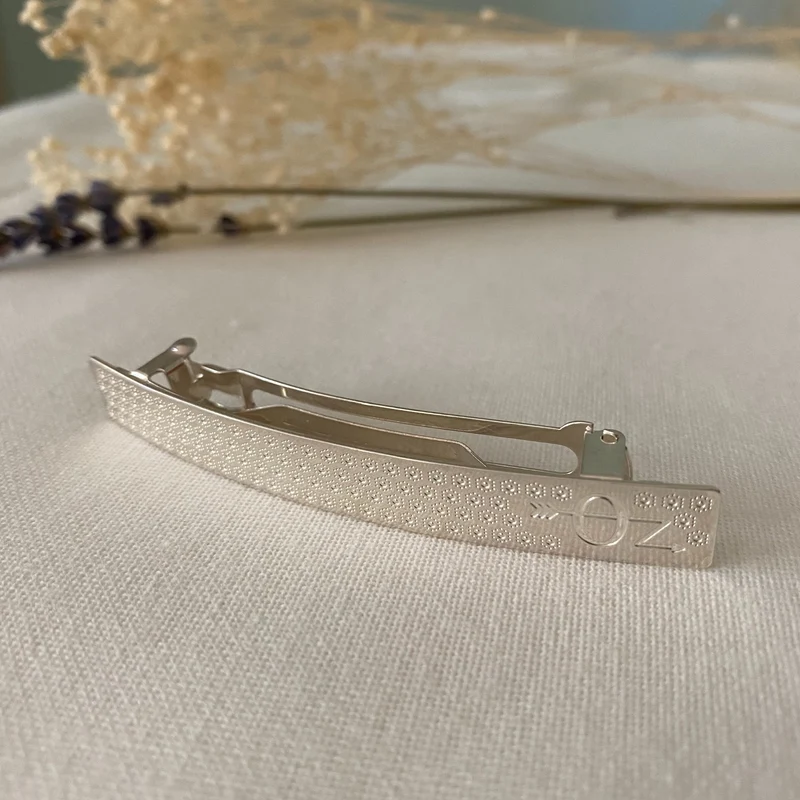 Barrette Esther - argentée avec décor