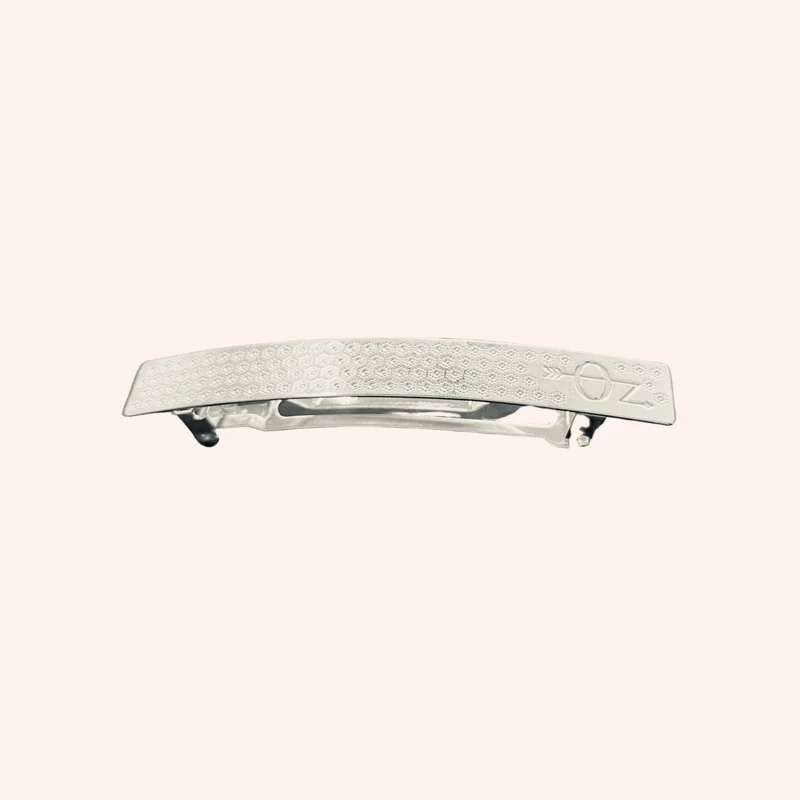 Barrette Esther - argentée avec décor