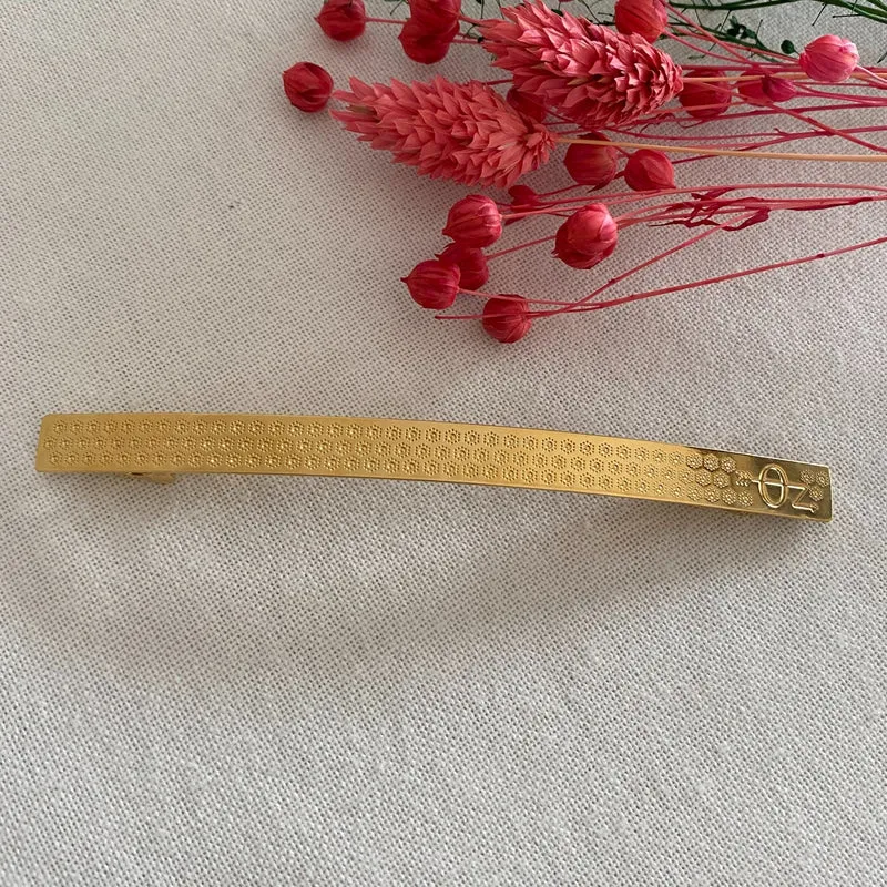 Grande Barrette Adeline - dorée avec décor