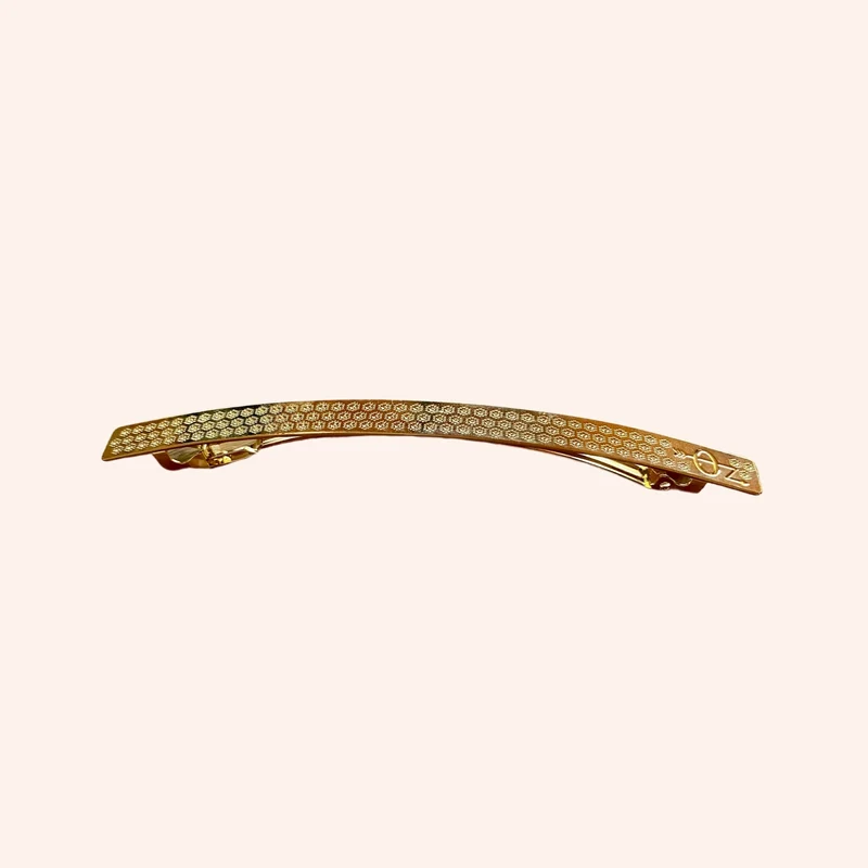 Grande Barrette Adeline - dorée avec décor