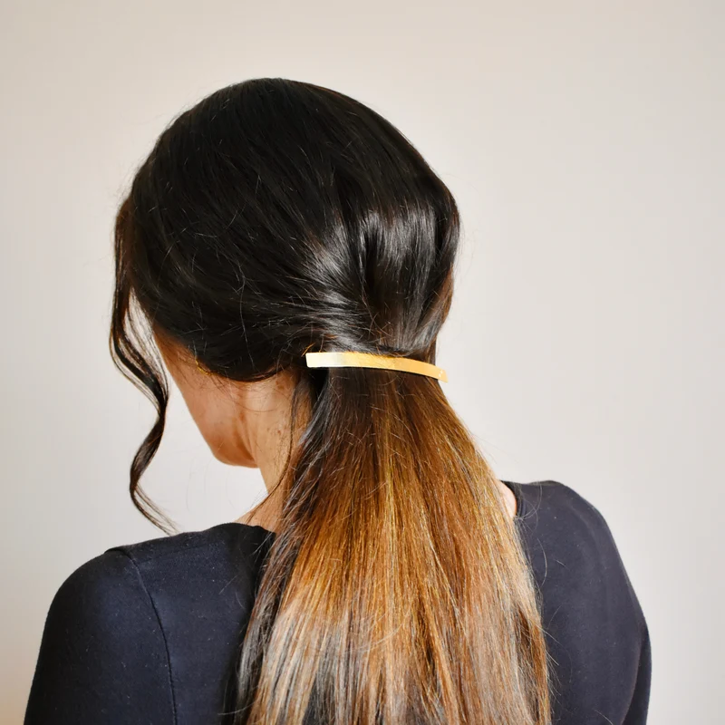 Grande Barrette Adèle - dorée lisse