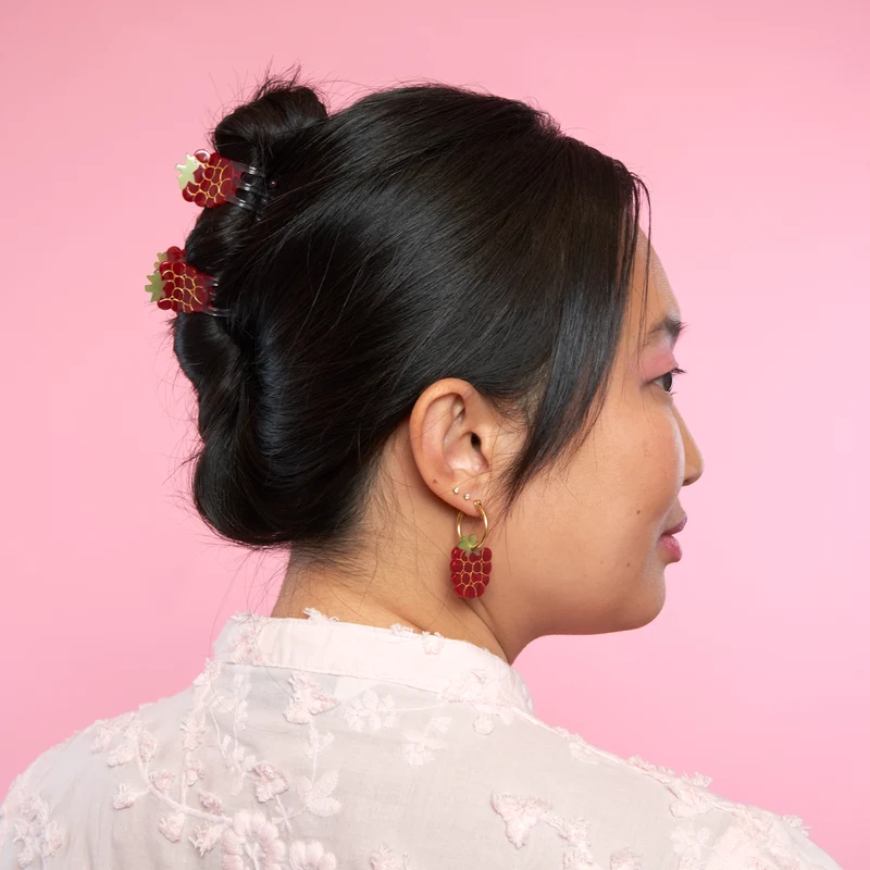 Mini pince à cheveux Framboise