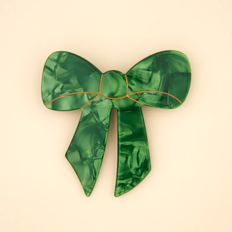 French Barrette Noeud Vert