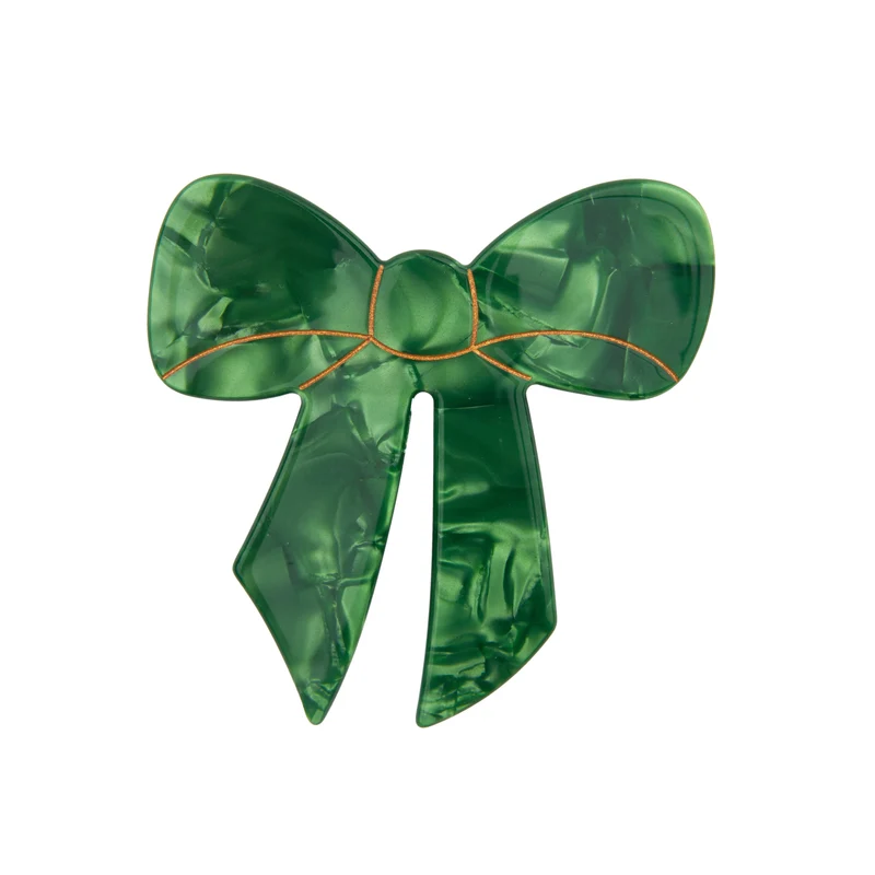 French Barrette Noeud Vert