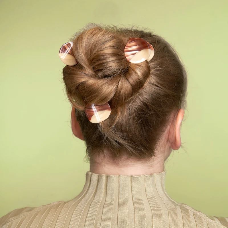 Mini pince à cheveux Châtaigne