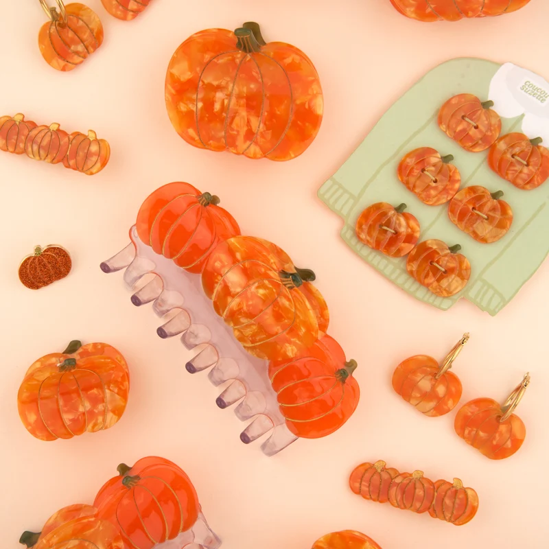 Grande pince à cheveux Citrouilles