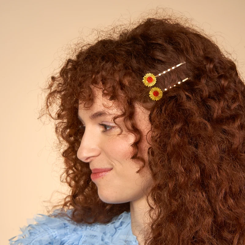 Duo Barrettes fines Tournesols