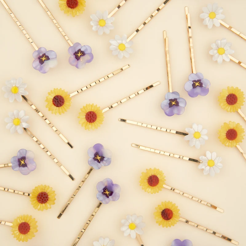 Duo Barrettes fines Pâquerettes