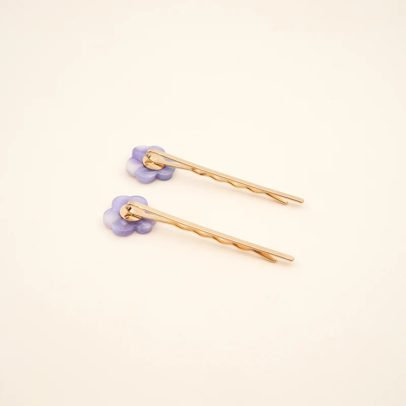 Duo Barrettes fines Pensées