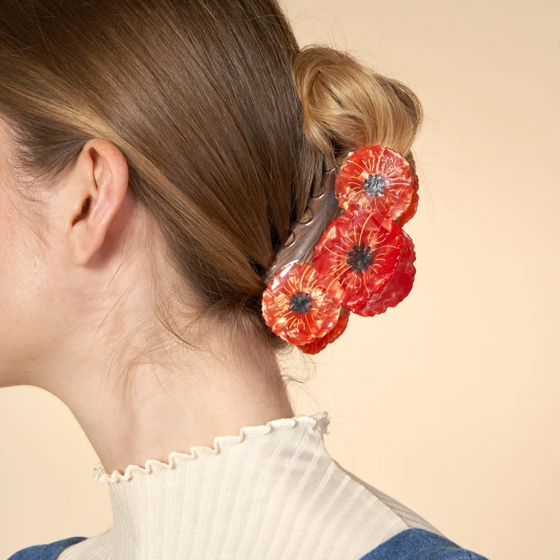 Pince à cheveux Trio Coquelicots