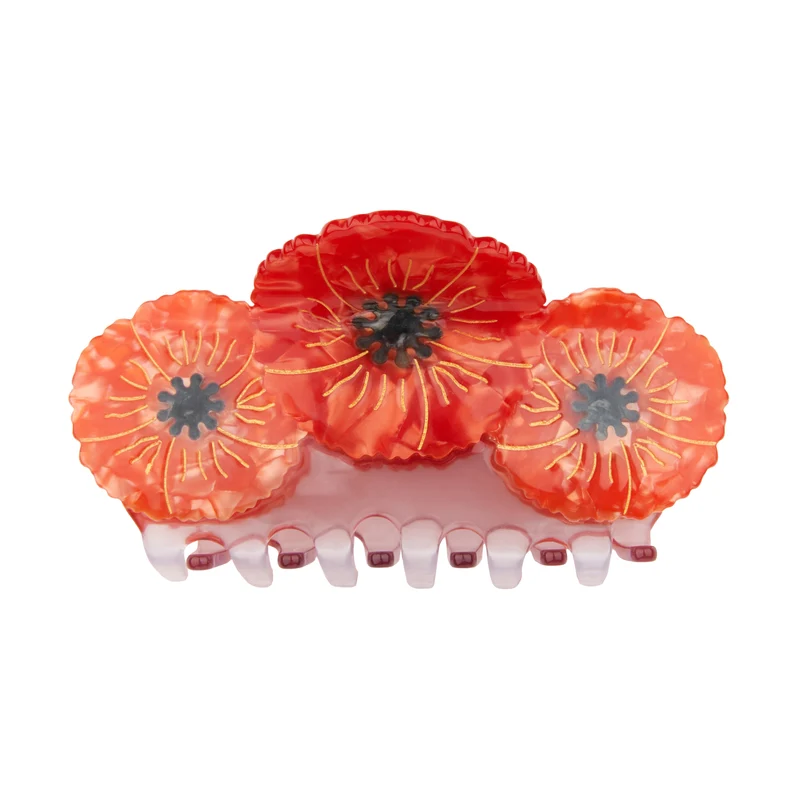 Pince à cheveux Trio Coquelicots