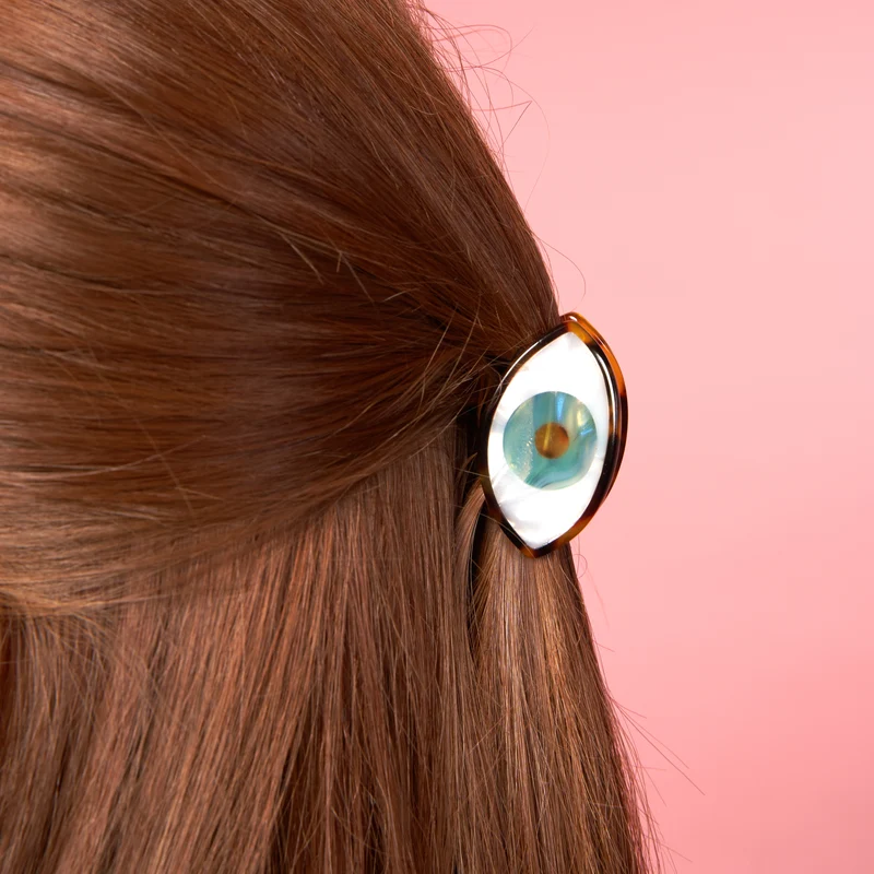 Mini pince à cheveux Oeil Bleu