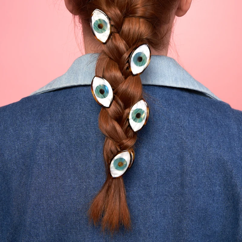 Mini pince à cheveux Oeil Bleu