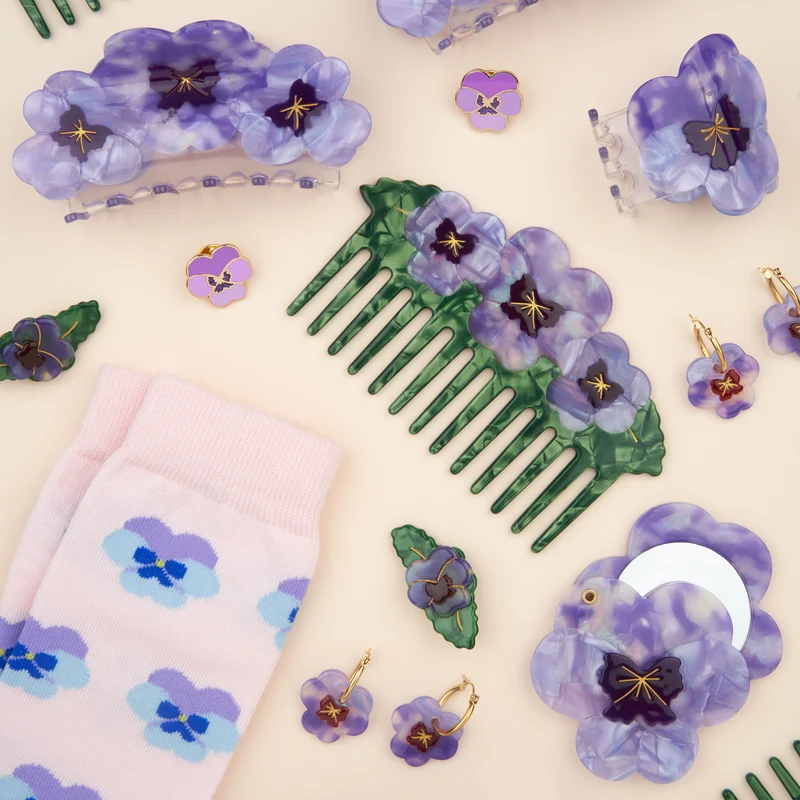 Pince à cheveux Pensée Mauve