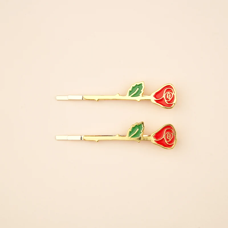 Duo Barrettes fines Roses
