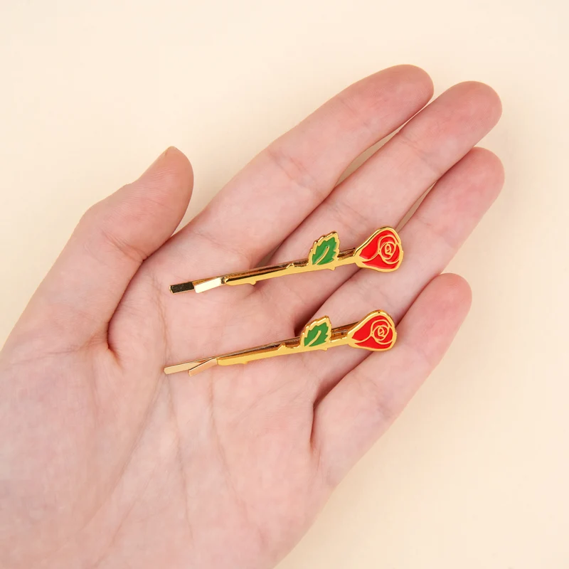 Duo Barrettes fines Roses