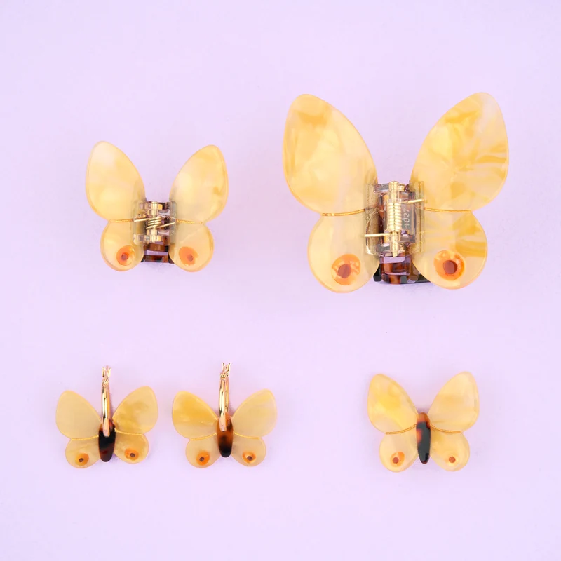 Barrette Papillon Jaune